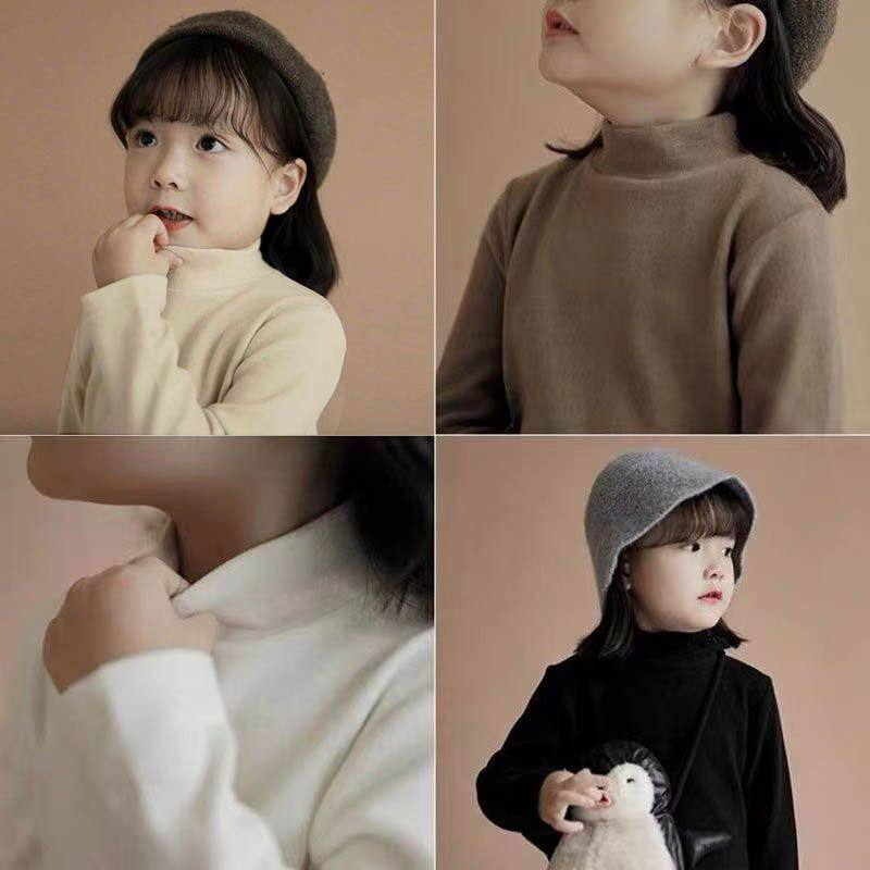 儿童打底衫秋冬男童女童德绒半高领宝宝保暖内衣长袖T恤