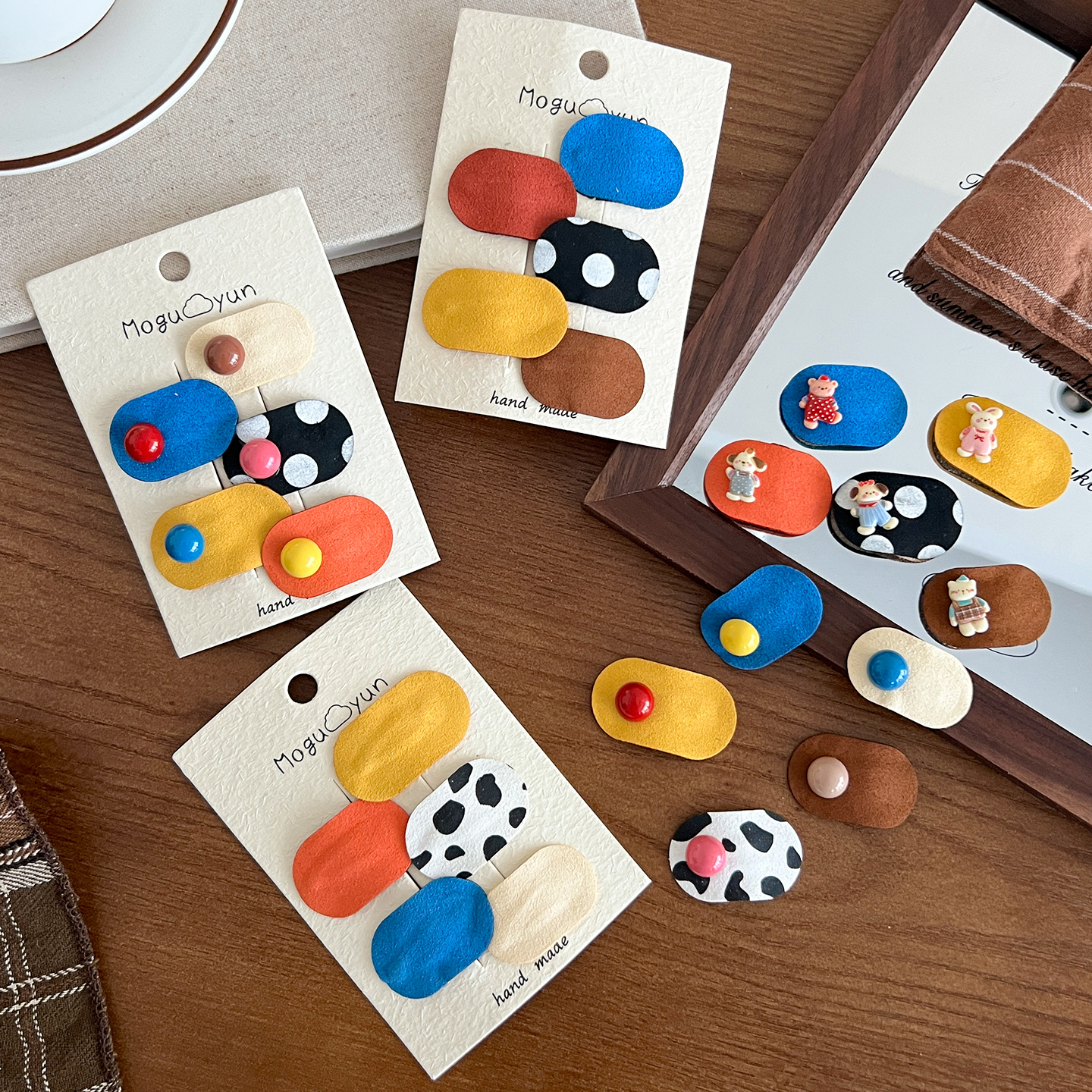 韩版可爱卡通儿童发夹立体彩色装饰DIY水滴BB夹小女孩侧边刘海夹