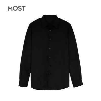 MOST/姆氏德男装黑衬衫男士长袖商务正装修身免烫寸抗皱C41150041