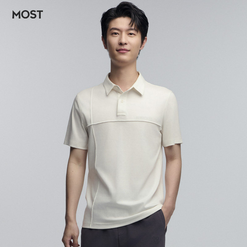 MOST/姆氏德男装白色短袖t夏潮商务翻领保罗衫棉POLO衫C42211082