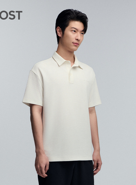 MOST/姆氏德白色细格纹短袖polo衫男夏季男简约休闲上衣C42311009