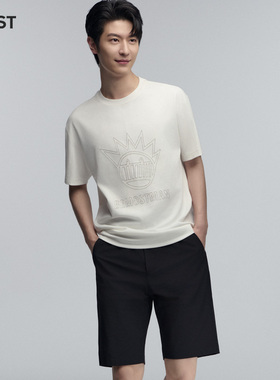 MOST/姆氏德男装白色夏季爆炸头潮牌短袖T恤男宽松百搭C42312110