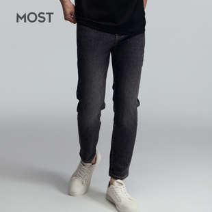 MOST/姆氏德男装夏季薄款潮流牛仔裤宽松直筒黑灰色长裤C42262099