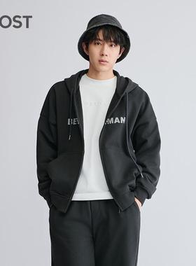 MOST/姆氏德深灰色美式复古连帽卫衣开衫男春款潮牌外套C51317002