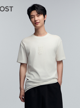 MOST/姆士德白色圆领钢印短袖T恤夏季新款潮流宽松上衣C42312090
