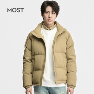 MOST/姆氏德卡其色白鸭绒羽绒服男冬季美式复古保暖外套C54237149