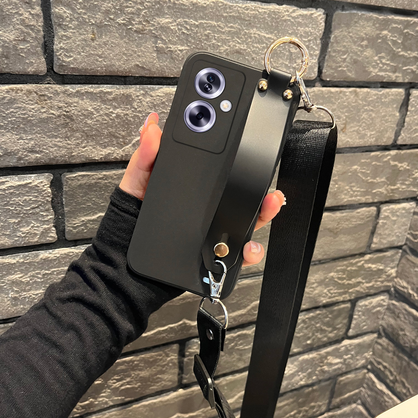 适用oppoa2可斜挎挂绳女腕带软壳