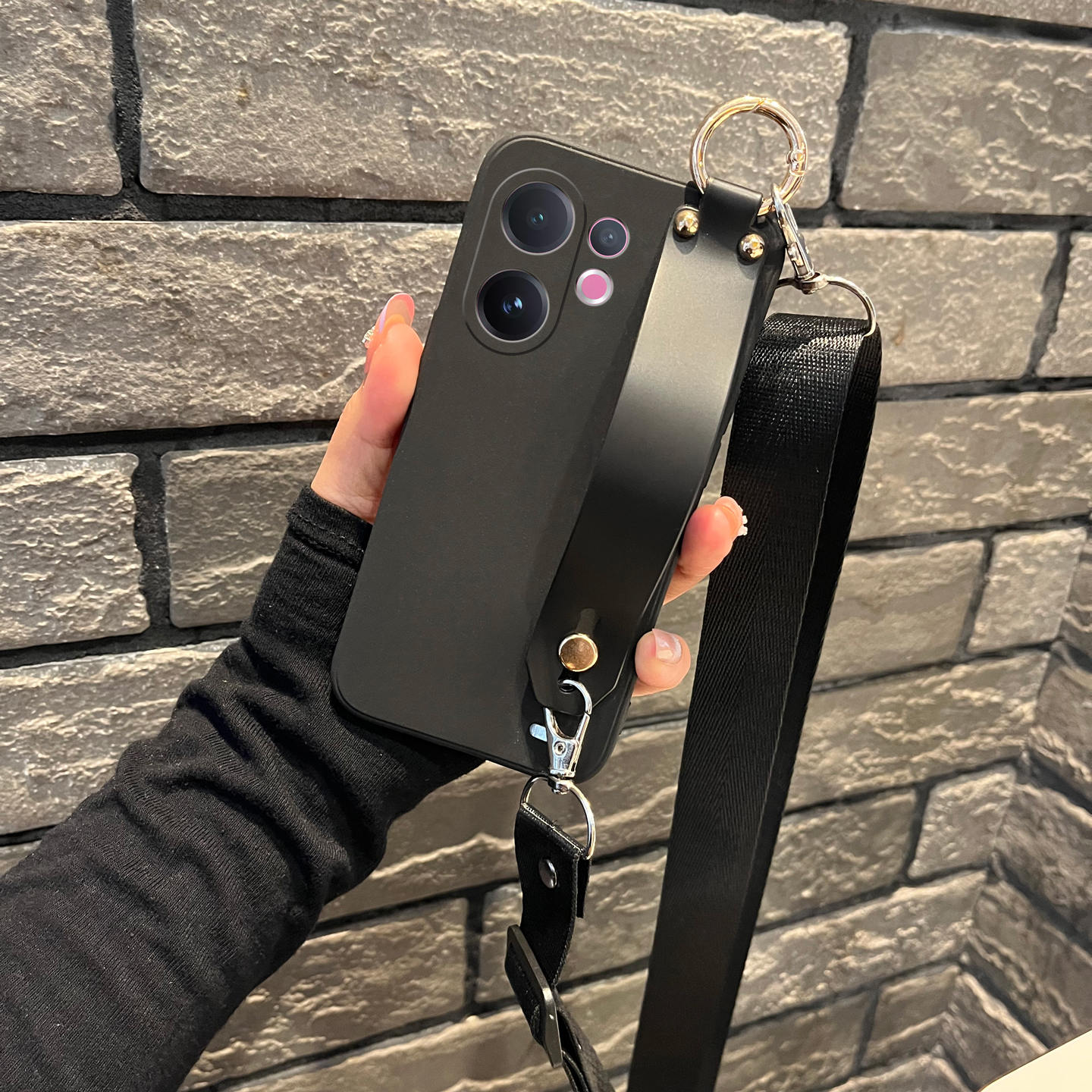 适用vivov60可斜挎挂绳腕带软壳