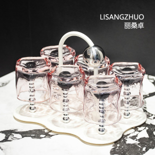 高颜值家用玻璃喝水杯子马克杯收纳倒挂沥水杯架威士忌酒杯置物架
