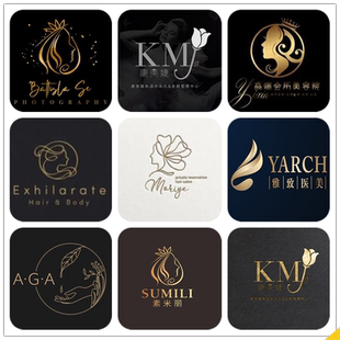 美容院logo设计皮肤护理身体护理美甲美睫纹绣水印字体头像招牌VI