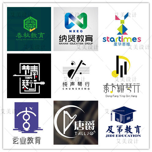 logo设计幼儿园园标学校校徽教育培训班艺术舞蹈美术口才标志设计