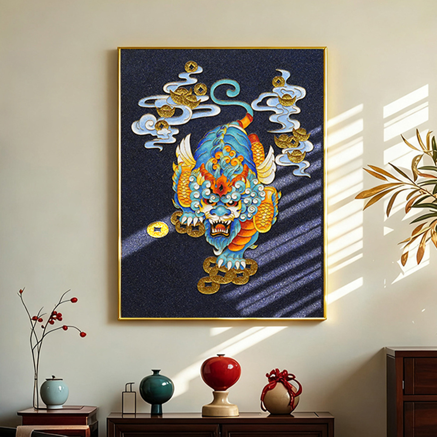 招财貔貅景泰蓝掐丝珐琅画diy材料包 金丝沙画 风水摆件 非遗手工