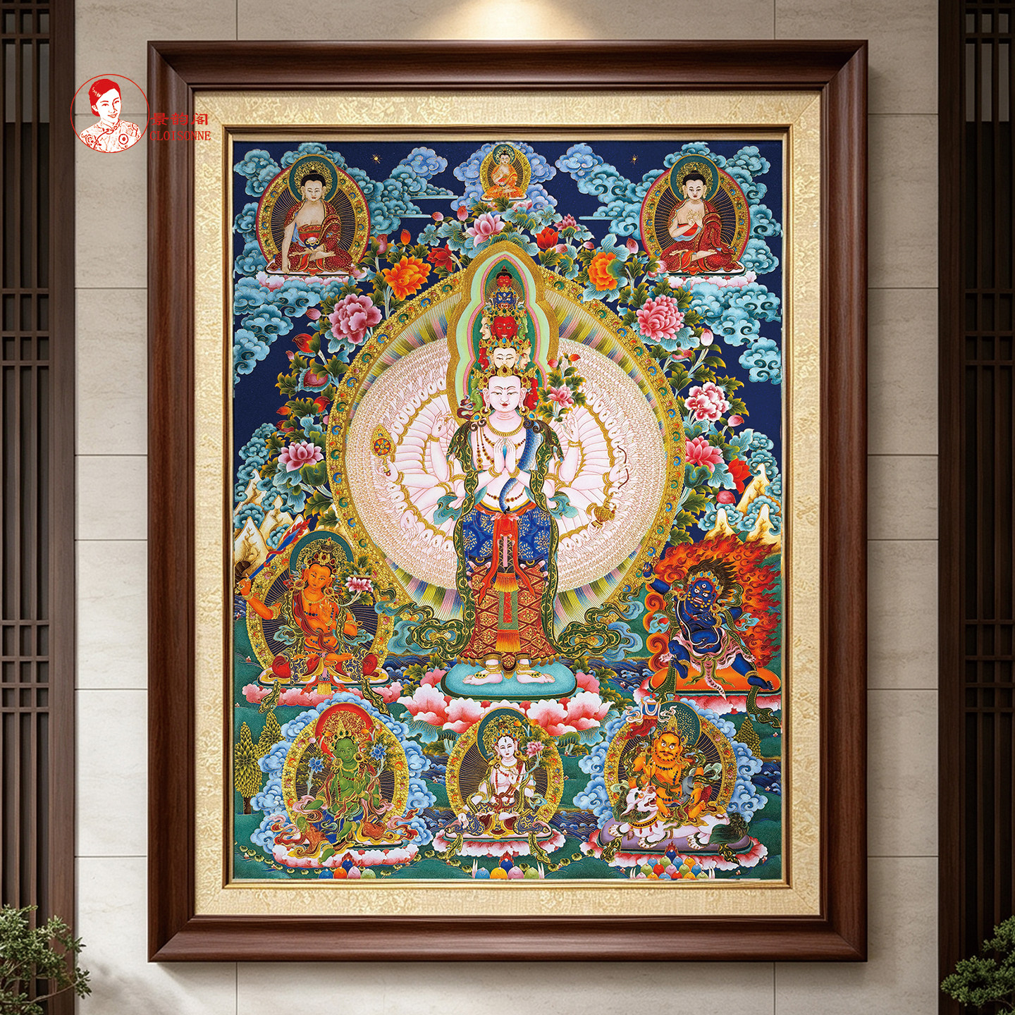 千手千眼观音 新手勿入唐卡佛像景韵阁掐丝珐琅DIY材料包佛堂玄关