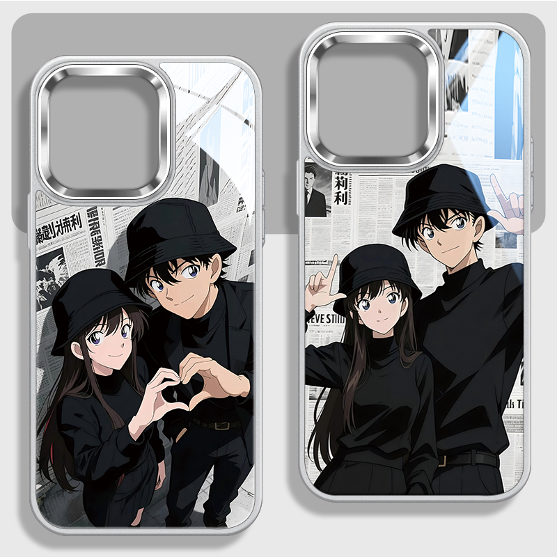 柯南小兰不包镜头框玻璃手机壳