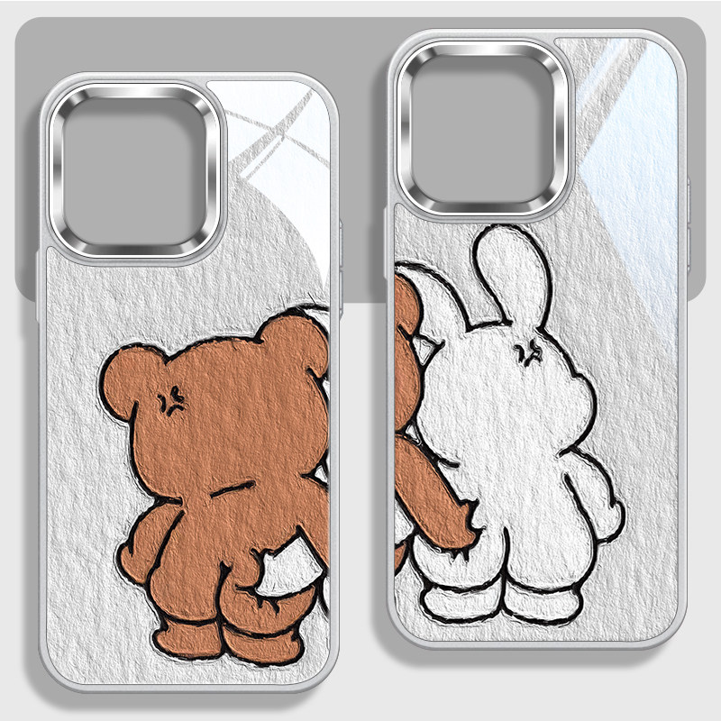 抓屁股兔子情侣不包镜头手机壳