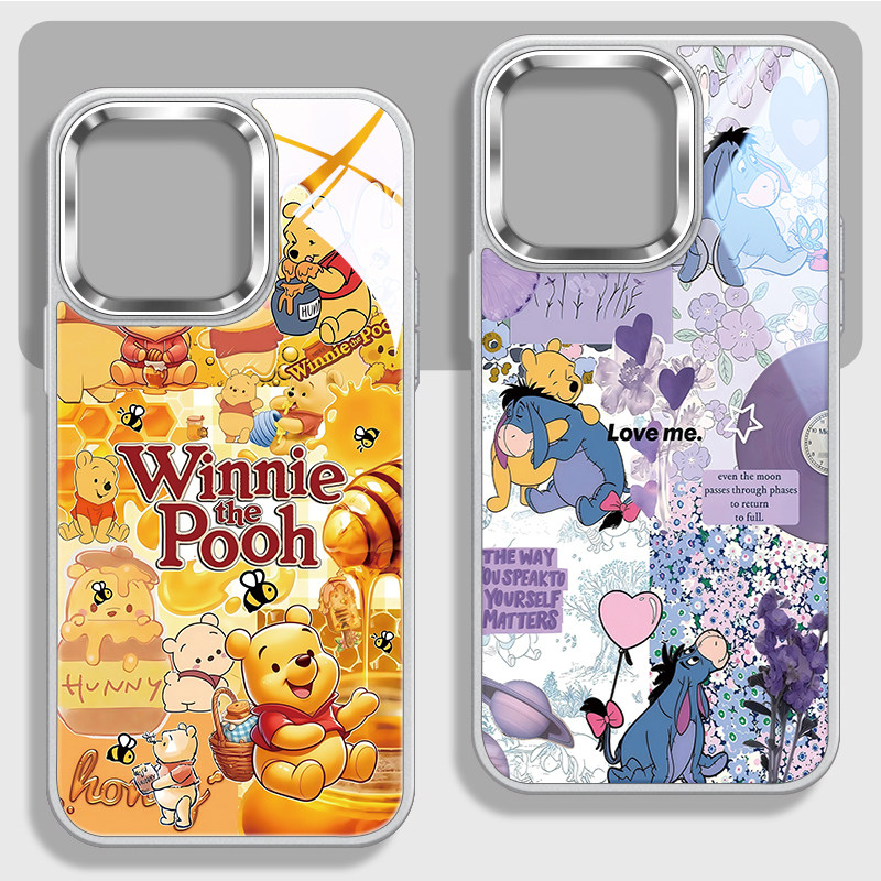 维尼熊不包镜头框玻璃手机壳