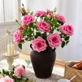 Симуляция Luoqi Rose гостиная декоративная цветочная композиция мебель шелковой цветок сингл -одинокий пластиковый фальшивый цветочный высушенный цветочный букет свадебный фестиваль