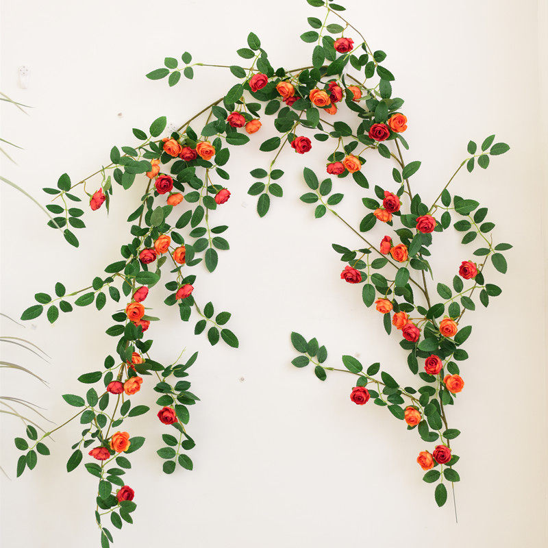 田园墙壁缠绕玫瑰藤蔓挂壁花卉仿真花藤月蔷薇墙面垂吊花艺造景装,家居饰品,仿真花/假花,淘宝优惠券,粉丝福利购,淘宝优惠卷
