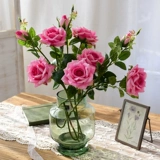 Симуляция Luoqi Rose гостиная декоративная цветочная композиция мебель шелковой цветок сингл -одинокий пластиковый фальшивый цветочный высушенный цветочный букет свадебный фестиваль