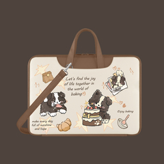 单肩包斜挎防水电脑包手提14寸卡通适用华为16.1寸外出防震华硕小米戴尔游戏本15.6寸苹果mac13.3寸简约男女