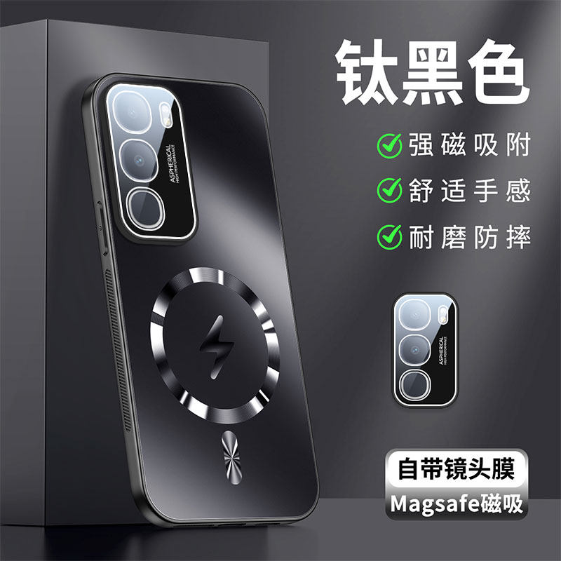 适用vivoy37+手机壳vovoy37t保护套viviy50m防摔viv0y50i镜头全包vlvo丫50s磁吸viwoy50e带镜头膜V2443A防滑