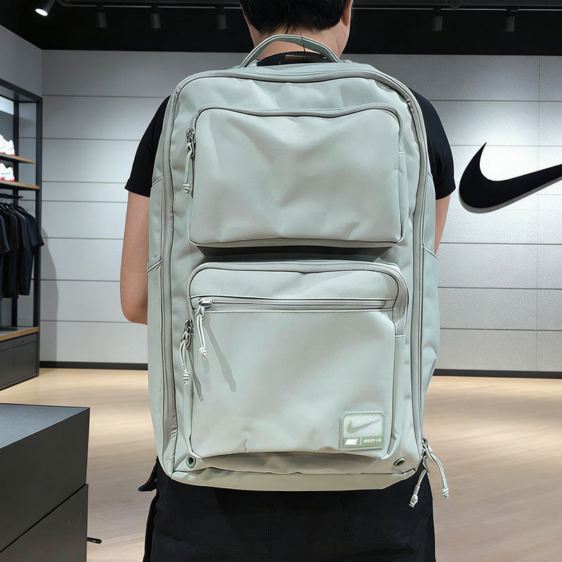 耐克双肩包学生女电脑书包男大容量nike背包男士旅行登山男生绿色