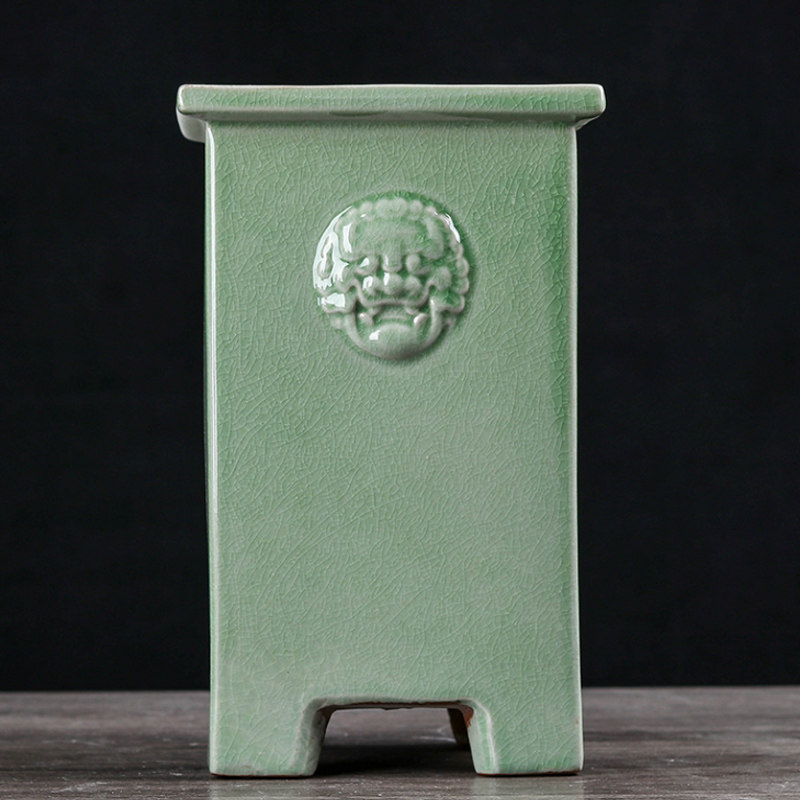 15*20cm中国风陶瓷花盆四方形高款兽头创意复古造景盆栽绿植兰花,鲜花速递/花卉仿真/绿植园艺,花盆,淘宝优惠券,粉丝福利购,淘宝优惠卷