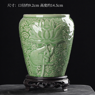 底座祥云佛手莲花圆签筒