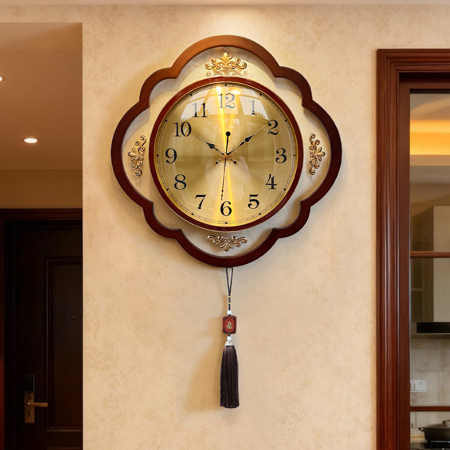 新中式家用客厅静音挂钟