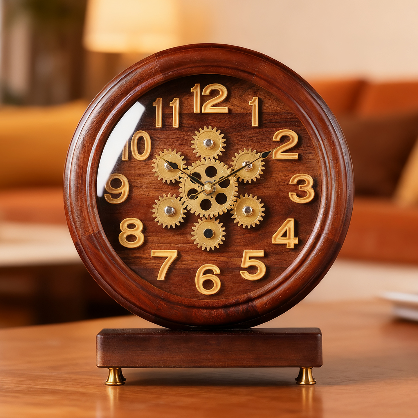 实木座钟客厅家用时钟摆件