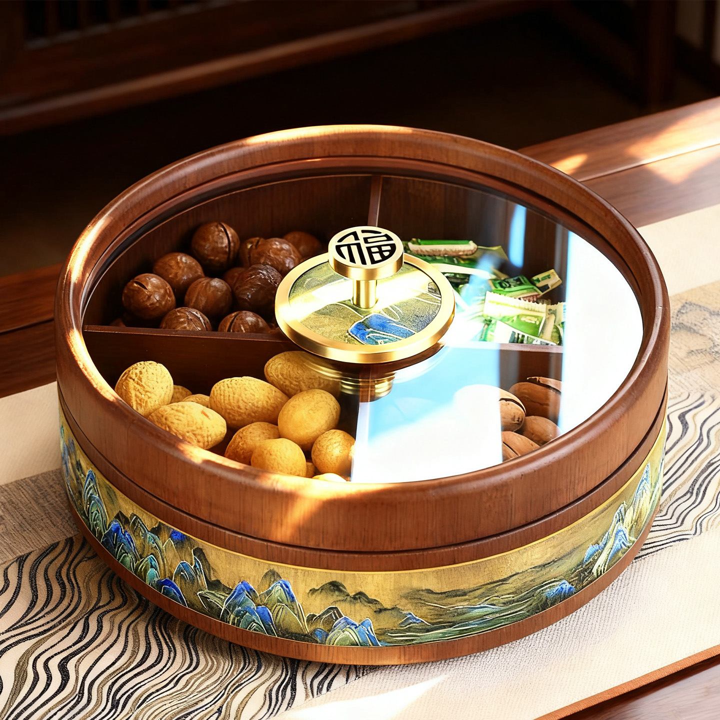 漂亮的高端精致高颜值糖果盒轻奢干果盘茶几收纳盒客厅家用水果盘