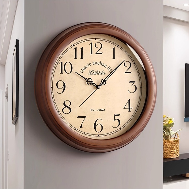 美式复古钟表挂钟客厅高端实木