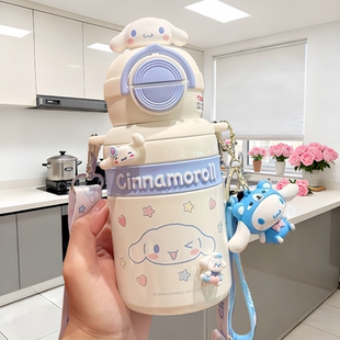 ■日本玉桂狗の帕恰狗儿童保温杯学生双饮吸管杯男女孩上学专用壶