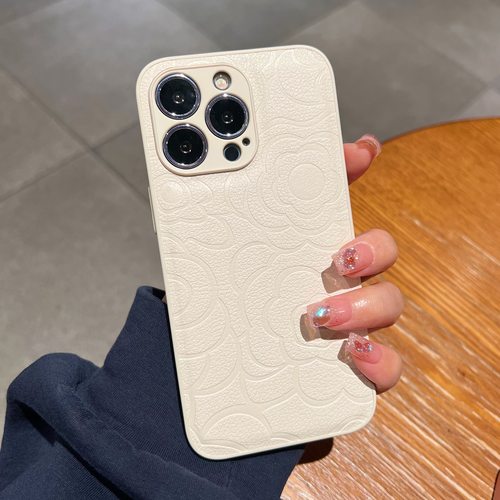 复古山茶花苹果12promax硅胶奢华