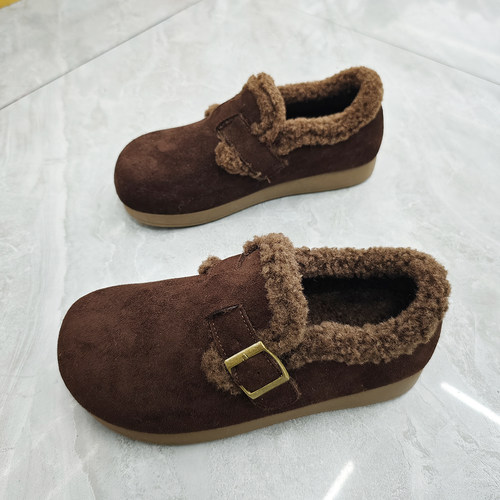 冬季雪地靴豆豆鞋孕妇毛毛鞋