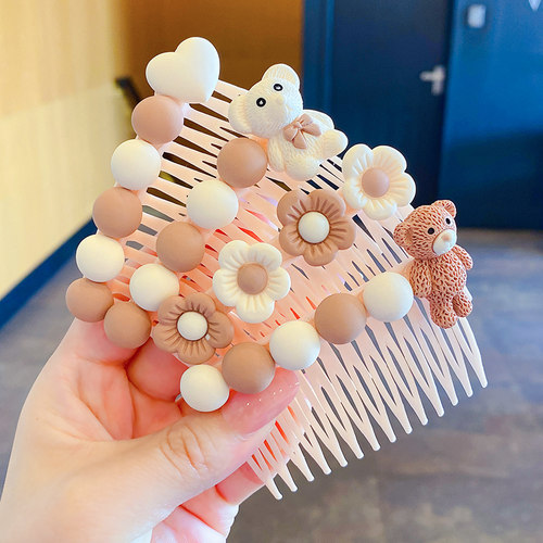 韩国儿童新款插梳头饰发卡简约女