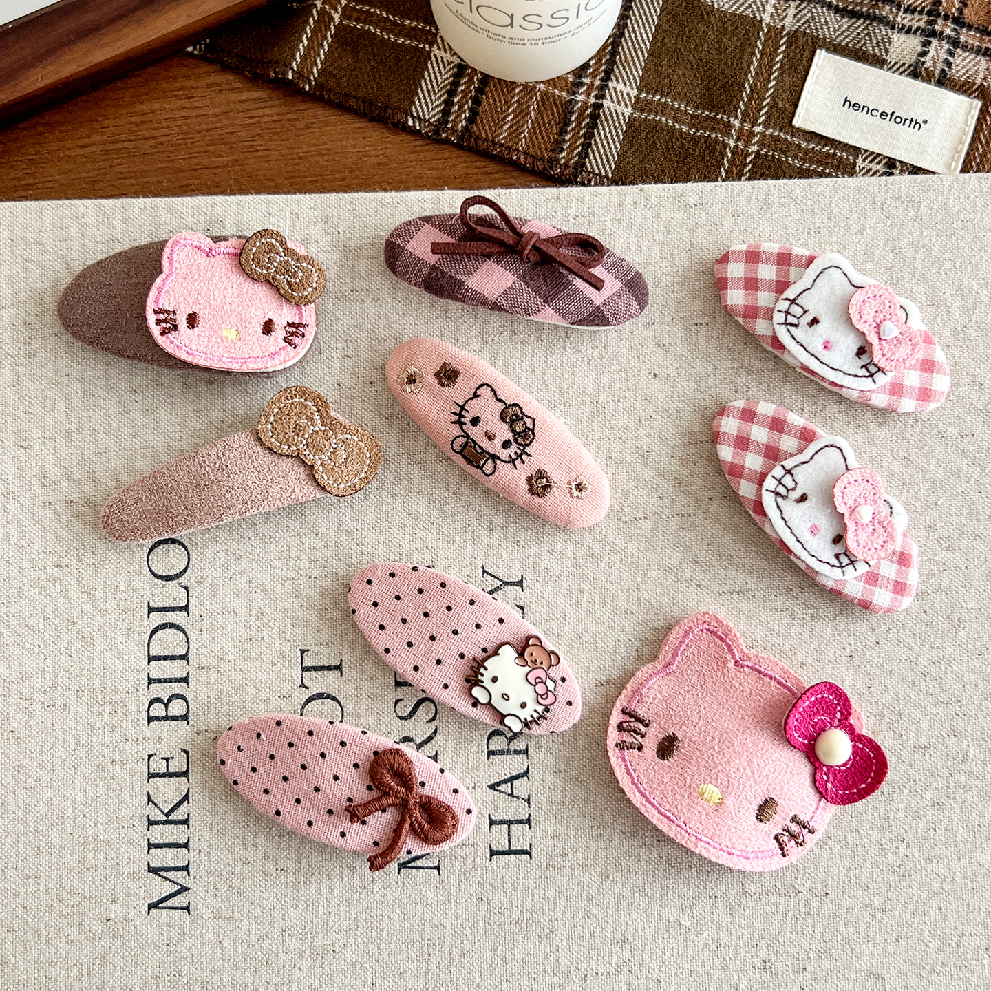 新款KT猫儿童布艺发夹女童BB夹