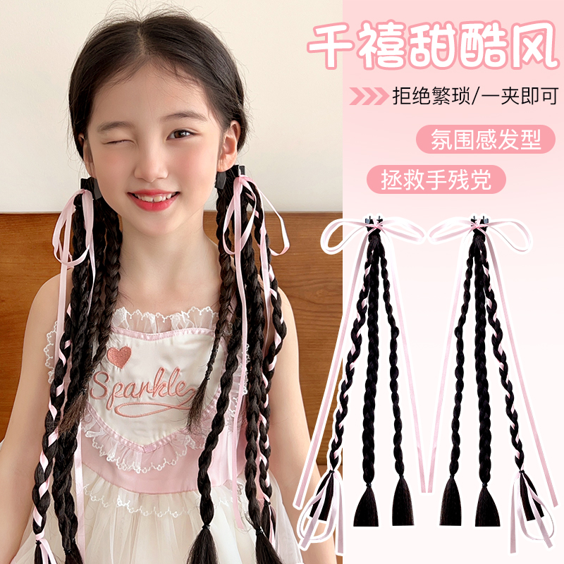 儿童发夹新款女童宝宝假发辫子