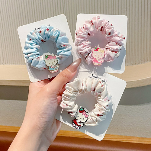 女童KT猫樱桃高马尾发圈