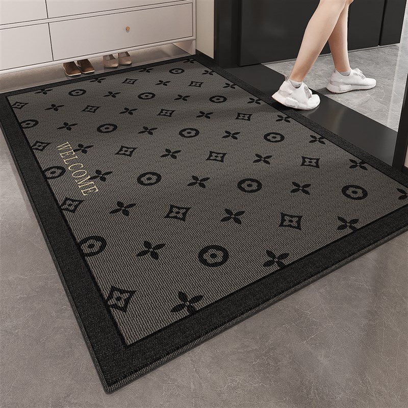 高端入户门地垫大门口灰色进门防滑轻奢脚垫耐脏免洗地毯玄关门垫