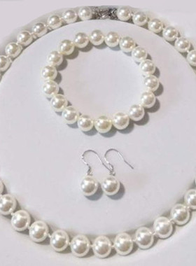 天然贝珠中老年珍珠项链送妈妈婆婆套装旗袍锁骨链2020年新款女