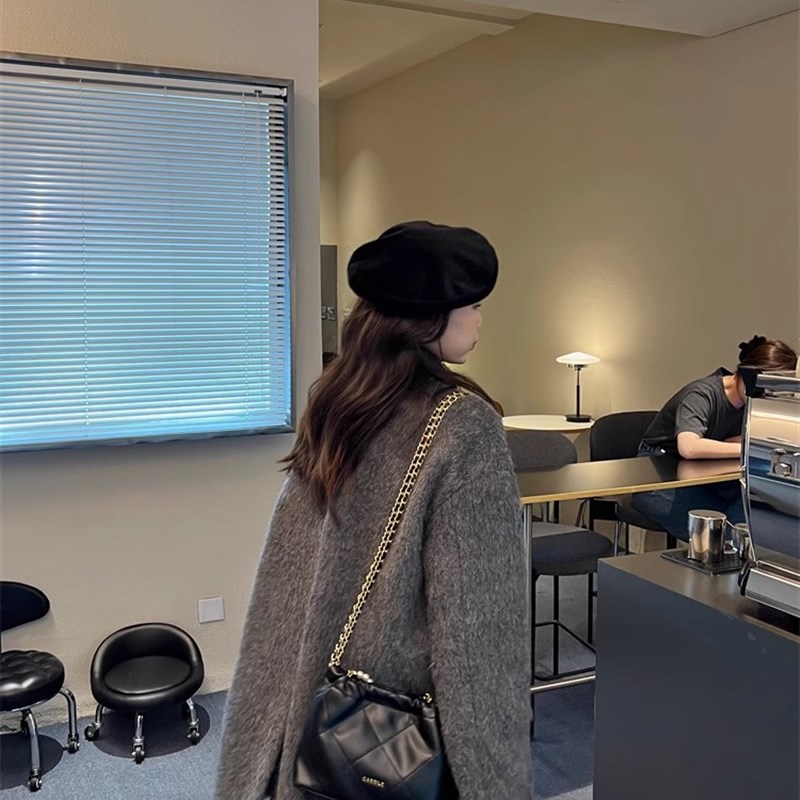 毛呢西装外套女g2023秋冬新款小个子高级感M短款气质显瘦羊毛呢大