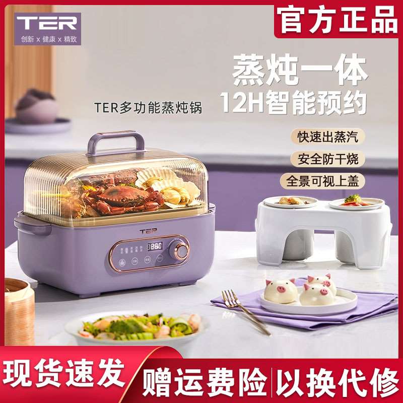 TER蒸锅电蒸锅多功能家用小型隔水煲汤电炖锅自动断电预约大容量
