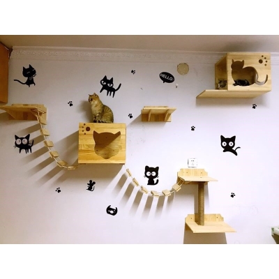 猫架墙壁跳台壁挂式 猫窝冬季 保暖小房子木制猫趴架墙猫爬架墙挂式