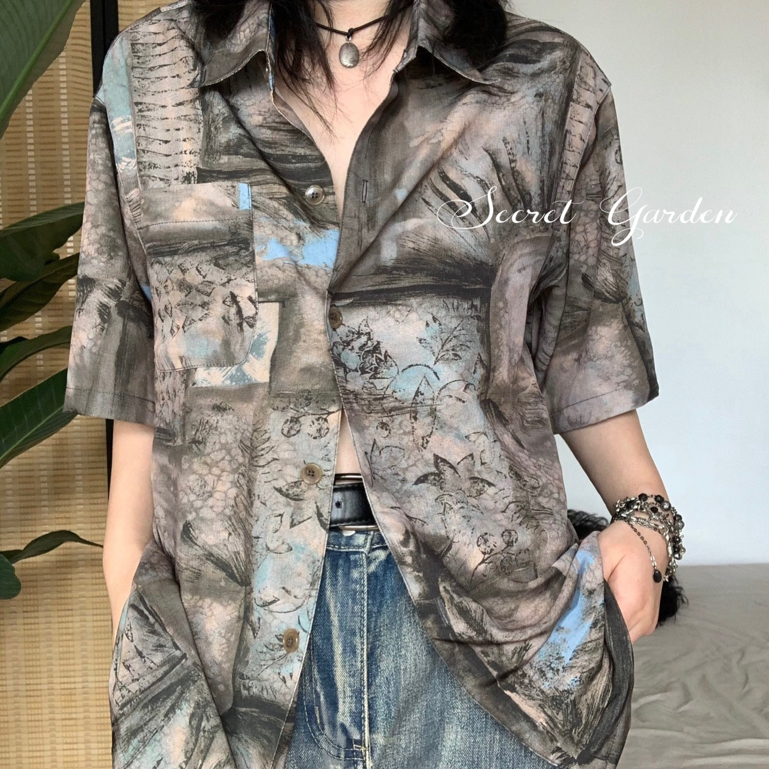 仙品!绝美古巴度假无性别花衬衫