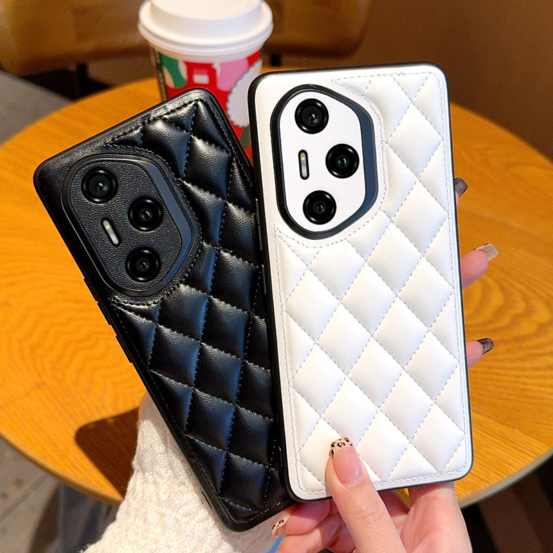 适用于华为荣耀300手机壳AMP一AN00小香风菱形格子300pro保护皮套AMM超薄防摔软壳ultra高档10大牌时尚潮女壳