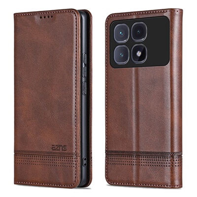 适用于红米K70至尊版手机壳前后对吸全包redmi k70ultra保护皮套真皮镜头防摔软壳男女高档商务钱包牛皮老人
