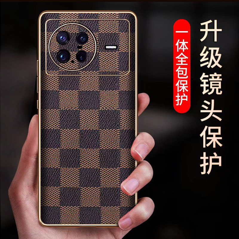适用vivo xnote手机壳格子纹时尚个性x note全包防摔护镜5G保护套