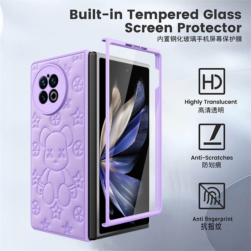 vivoxfold2仿皮爆力熊手机壳包邮