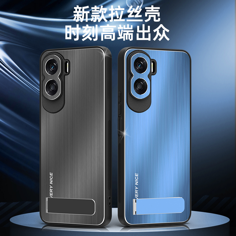 适用于 华为荣耀X50i手机壳拉丝金属x5oi保护套磨砂超薄honor X50i硅胶软边硬壳CRT一AN00时尚个性精孔护镜